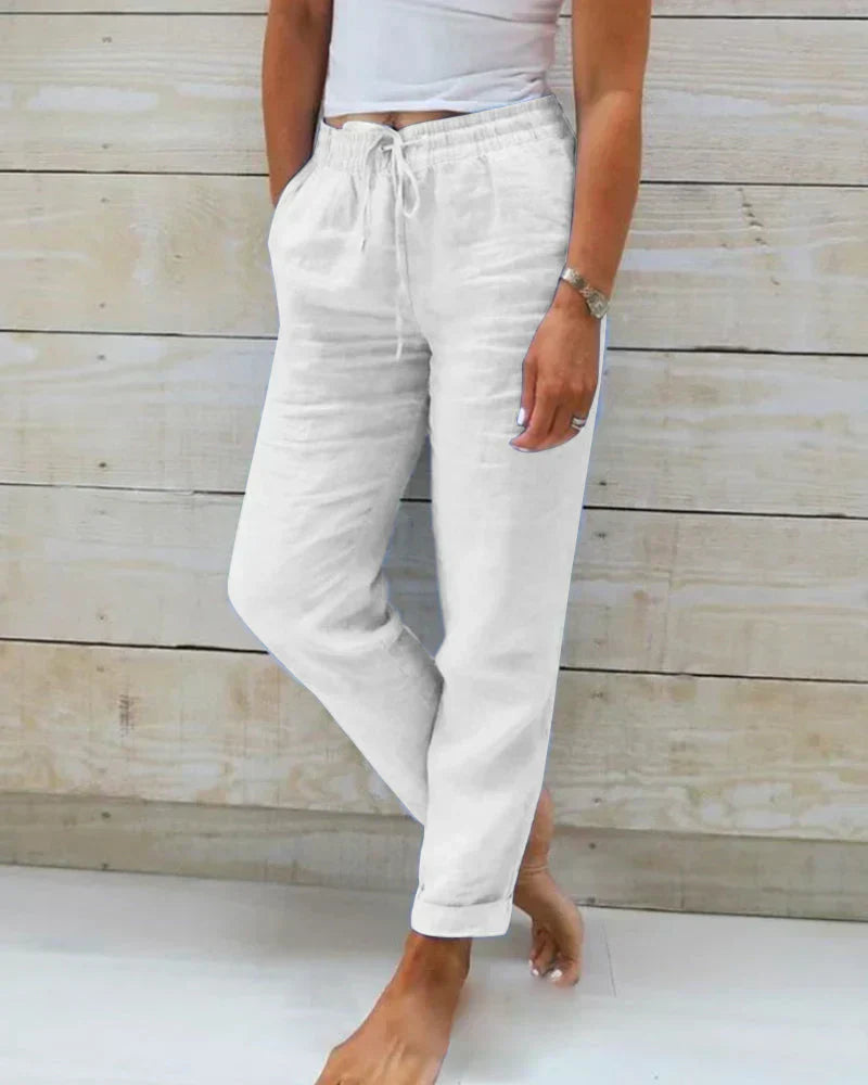 Eloise | Pantalon décontracté en mélange de lin