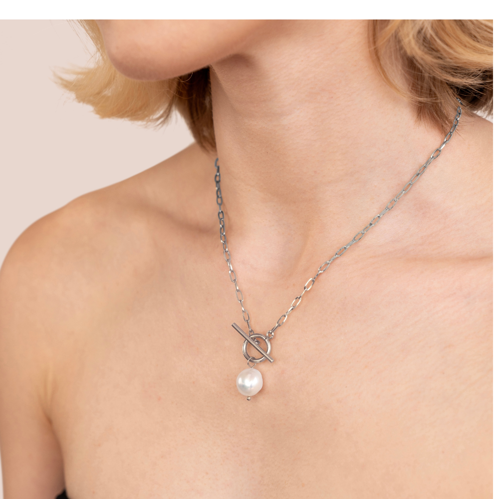 Collier en argent avec perles d'eau douce Eva