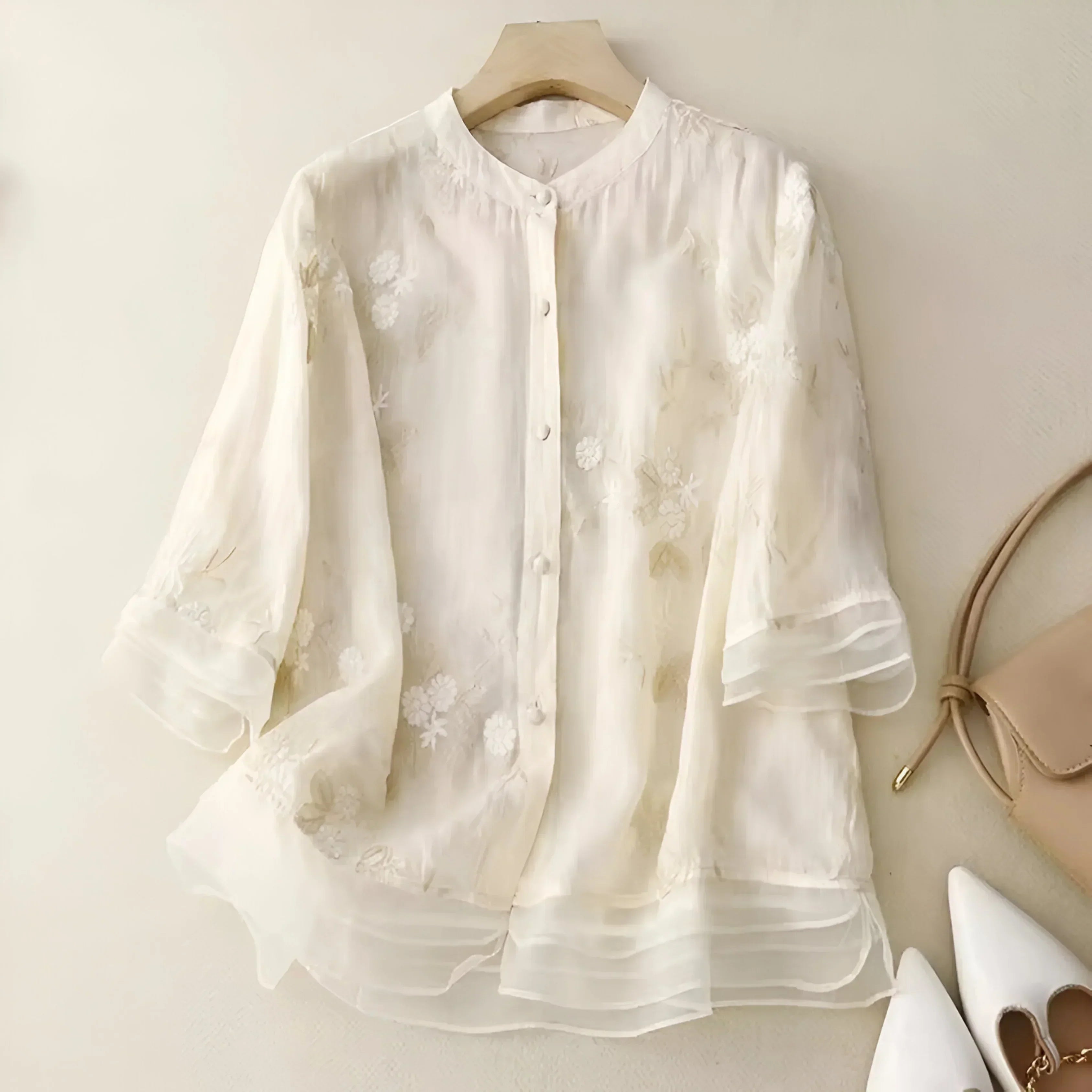 LUCILLE™ - BLOUSE FLORALE À BOUTONNER
