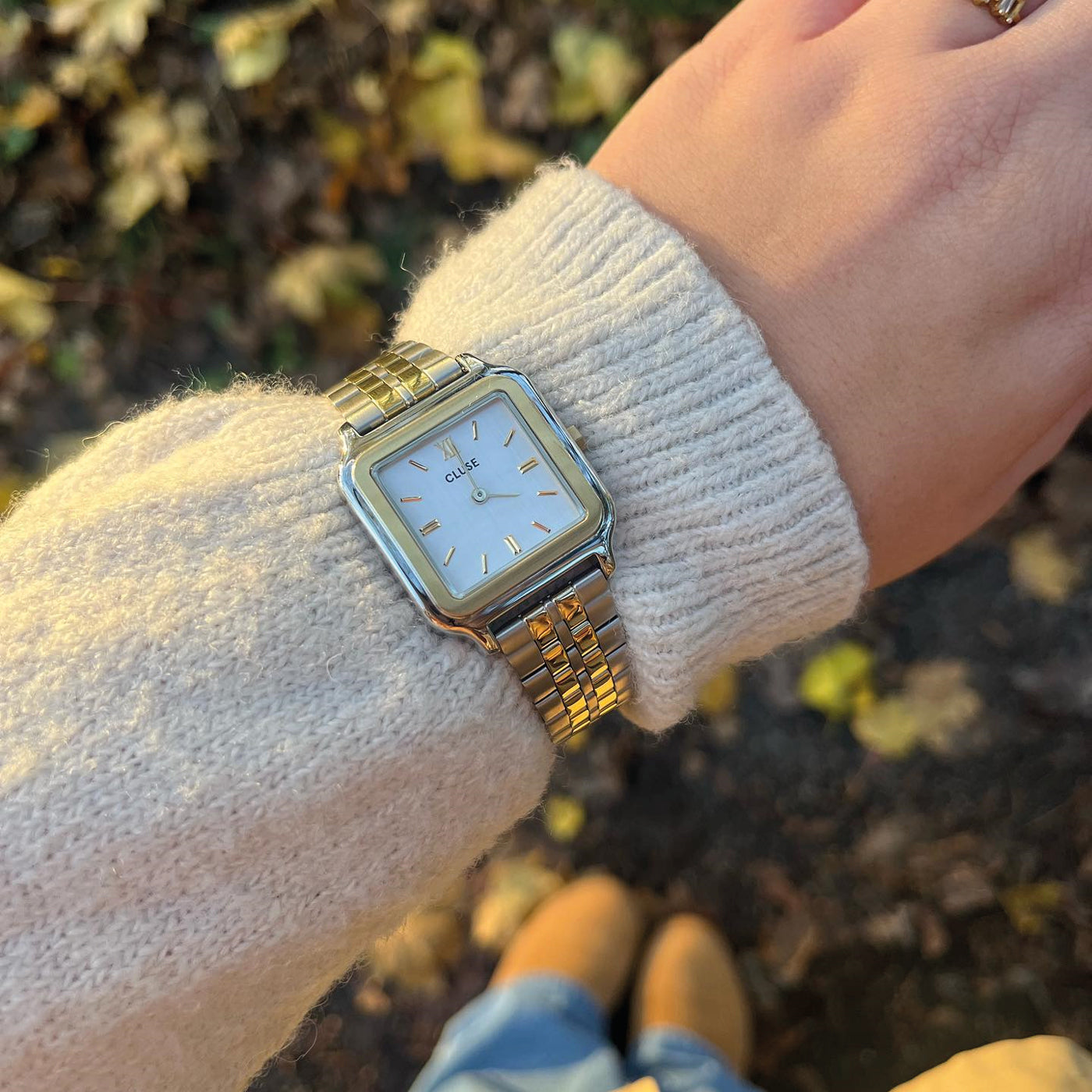 Gracieuse Petite Montre en Acier, Bicolore