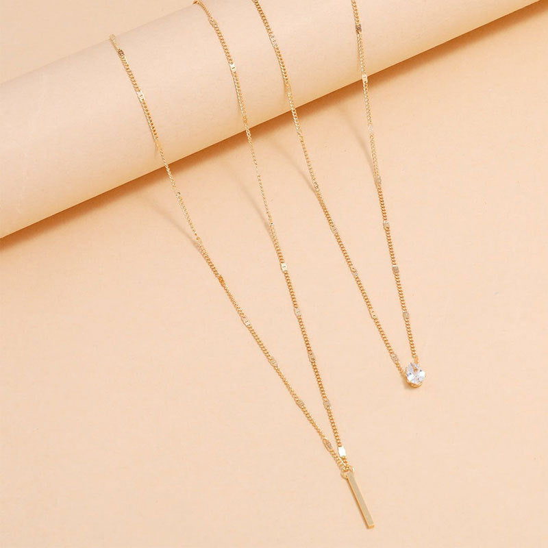 Collier Pendentif Double en Or et Argent