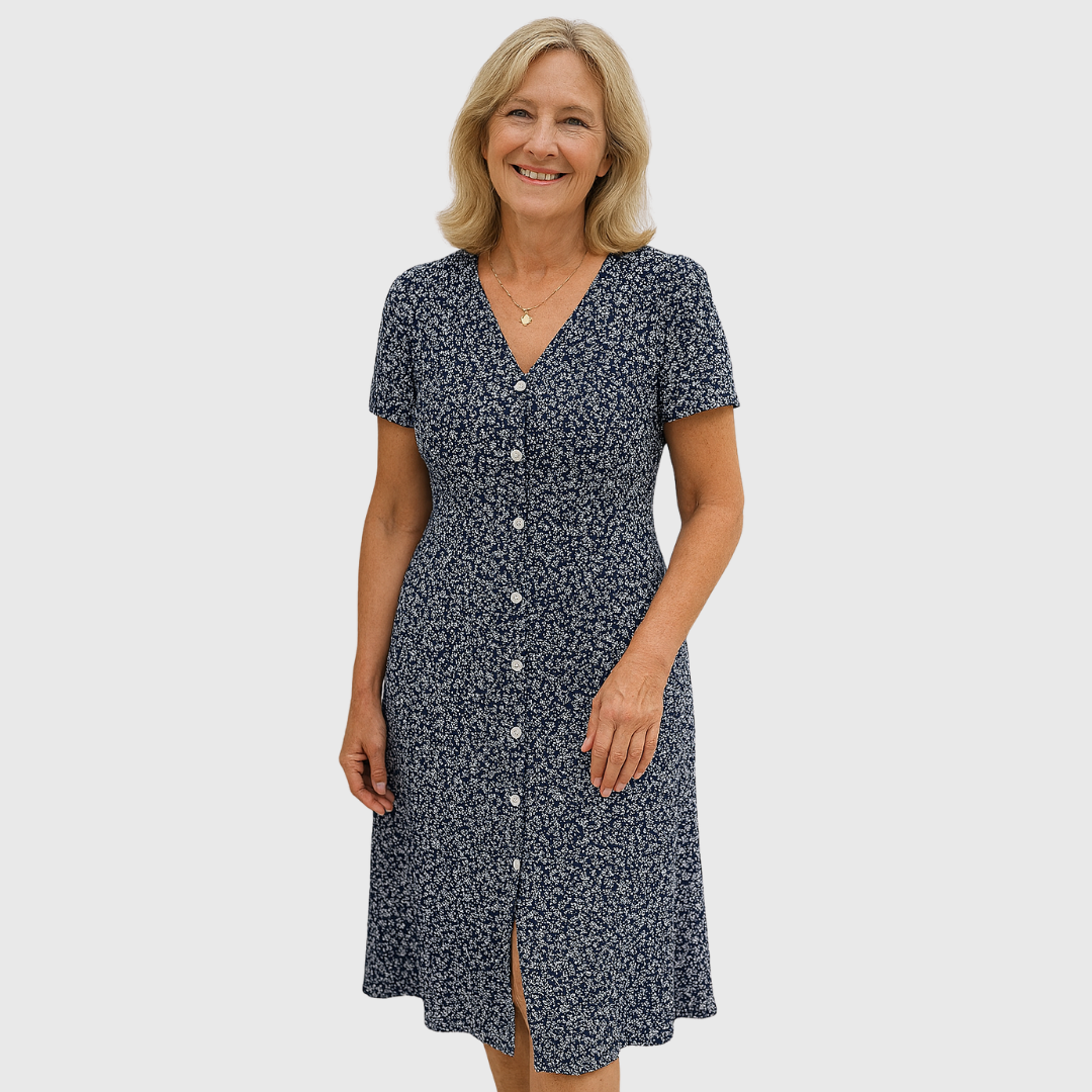 Cavell™ – Robe nouée avec décolleté en V féminin et confort stretch