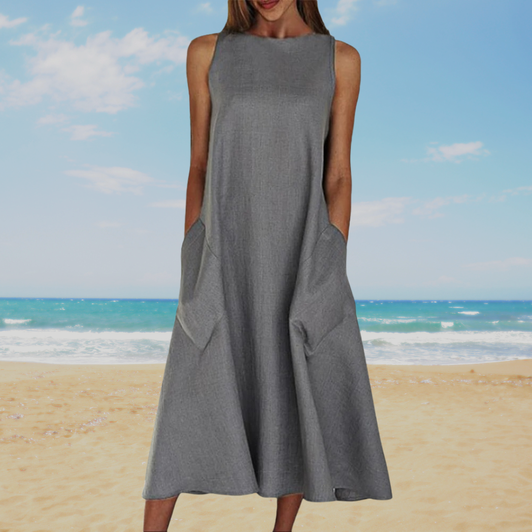 Cavell™ – Robe d'Été Unie avec Élégance Simple
