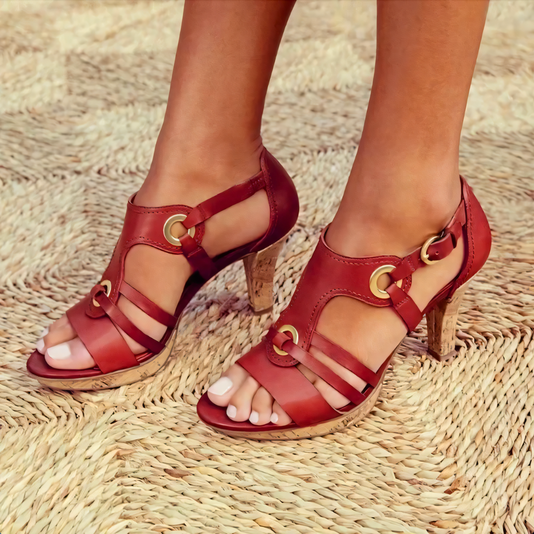 LARA - ESCARPINS EN CUIR CHIC AVEC SANGLES