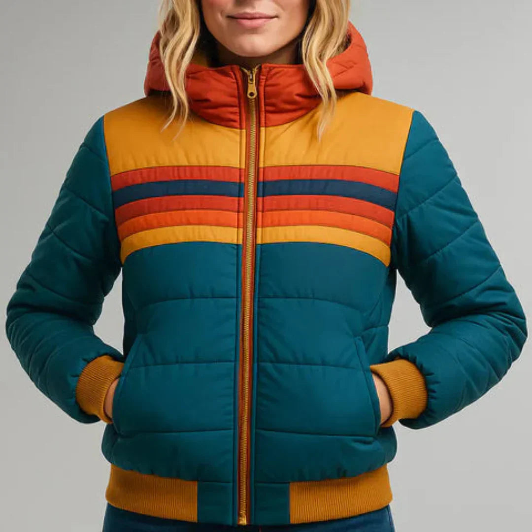 Sophia | Retro Striped Padded Jacket