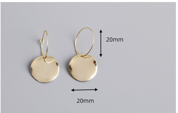 Boucles d'oreilles en argent plaqué or fait main
