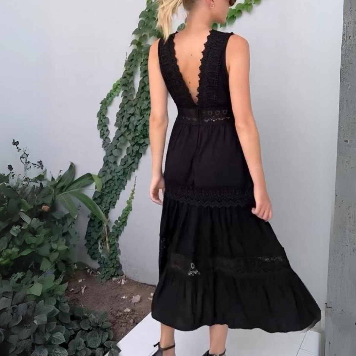 Sadie | Lace Camisole Dress with V Neckline
