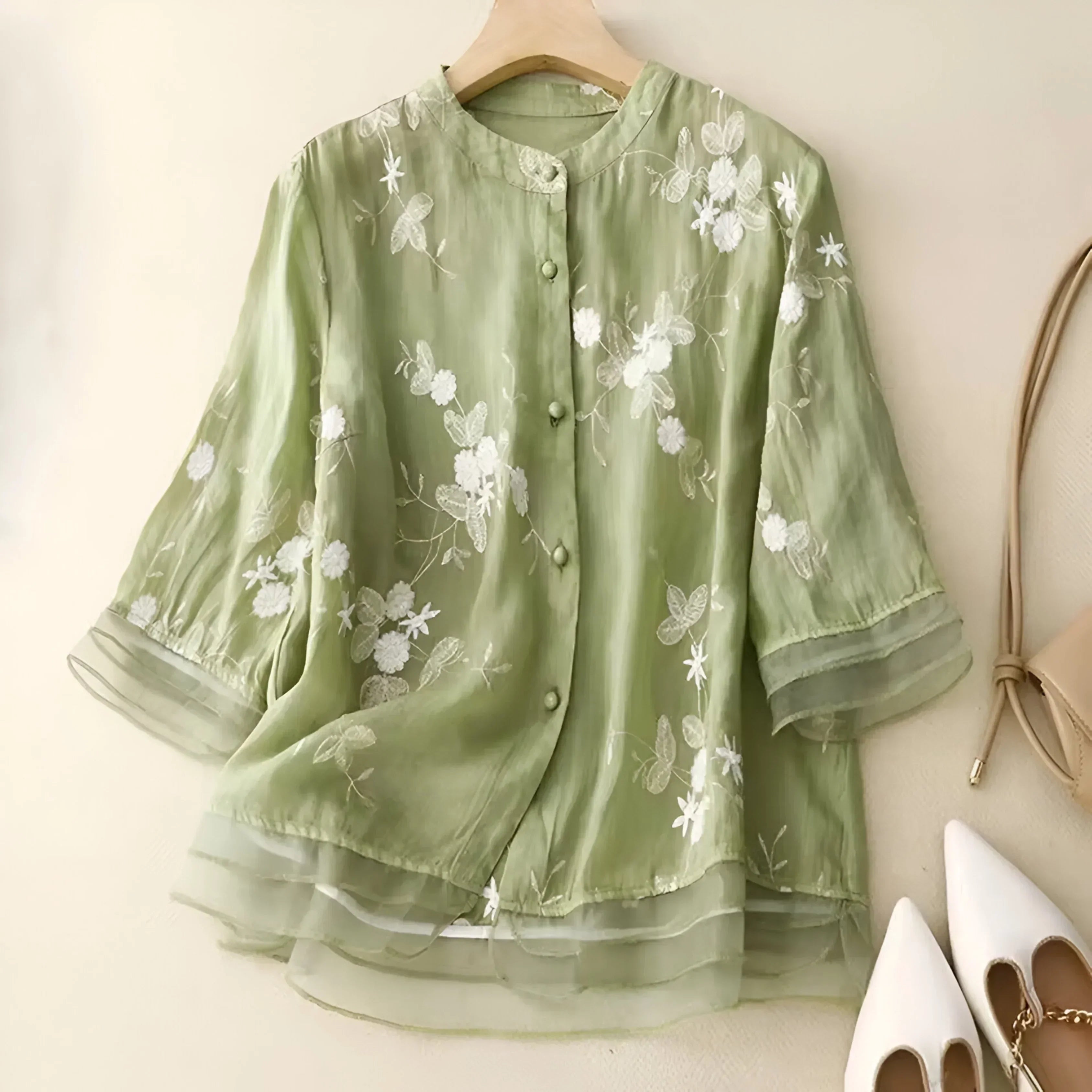 LUCILLE™ - BLOUSE FLORALE À BOUTONNER
