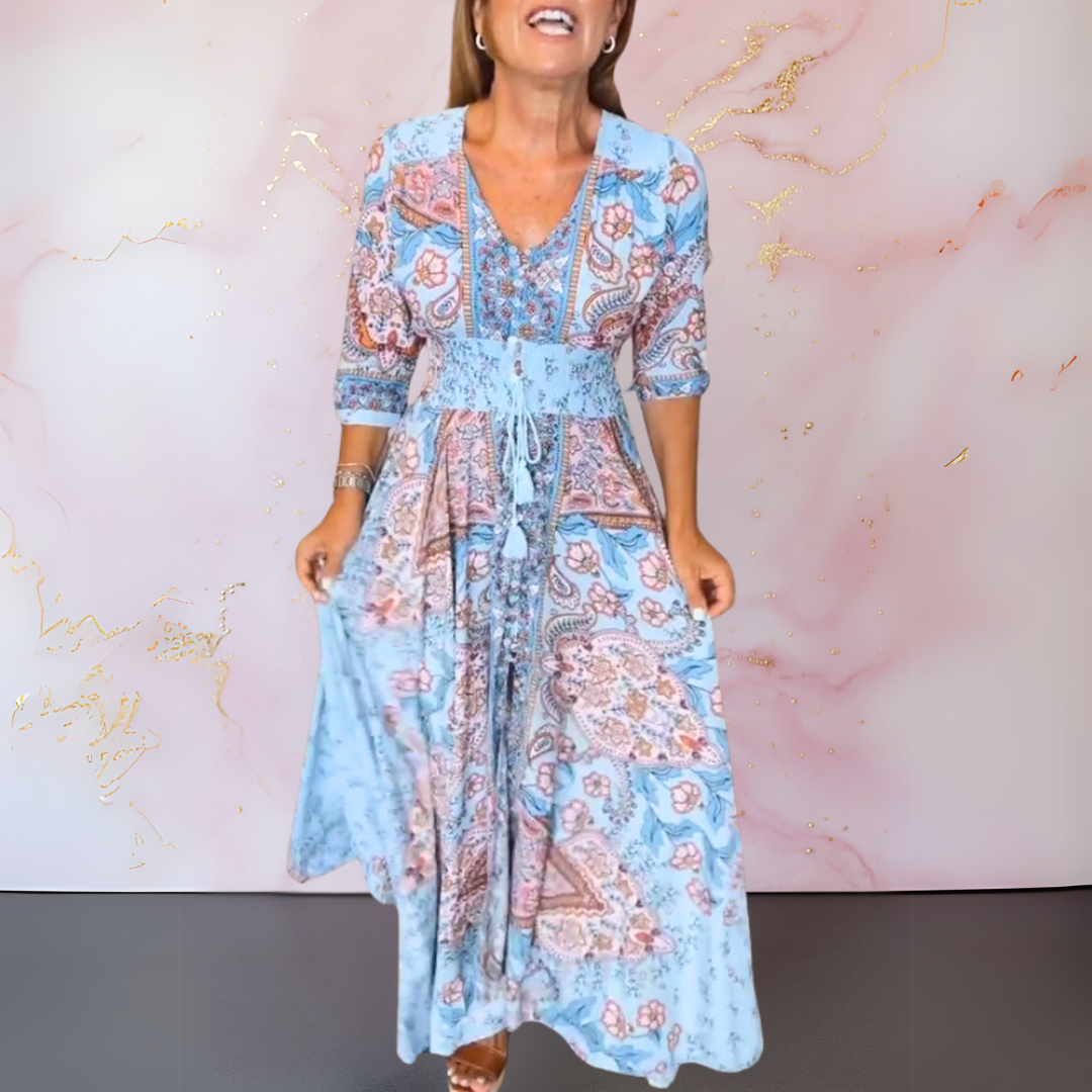 Rita™ - ROBE D'ÉTÉ ÉLÉGANTE À COL EN V AVEC SILHOUETTE FLATTEUR
