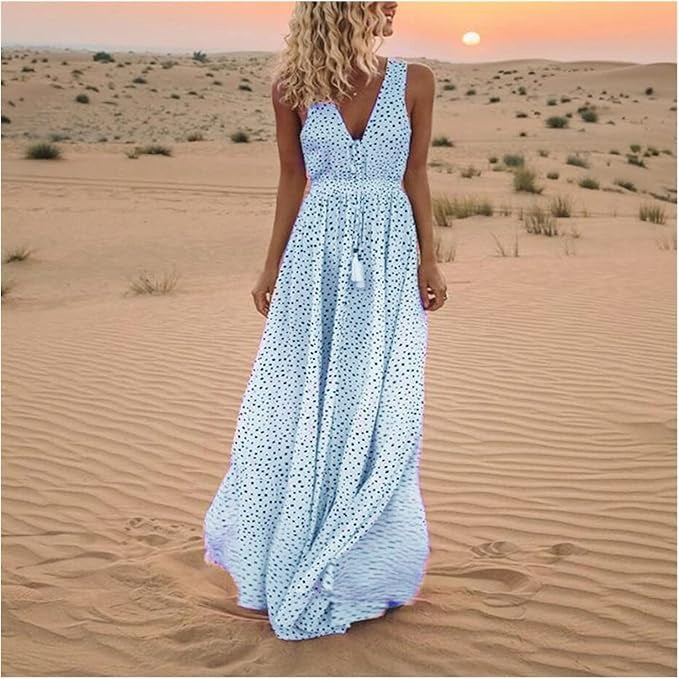 Kaeli™ - ROBE BOHO À POIS AVEC UNE SILHOUETTE FLUIDE