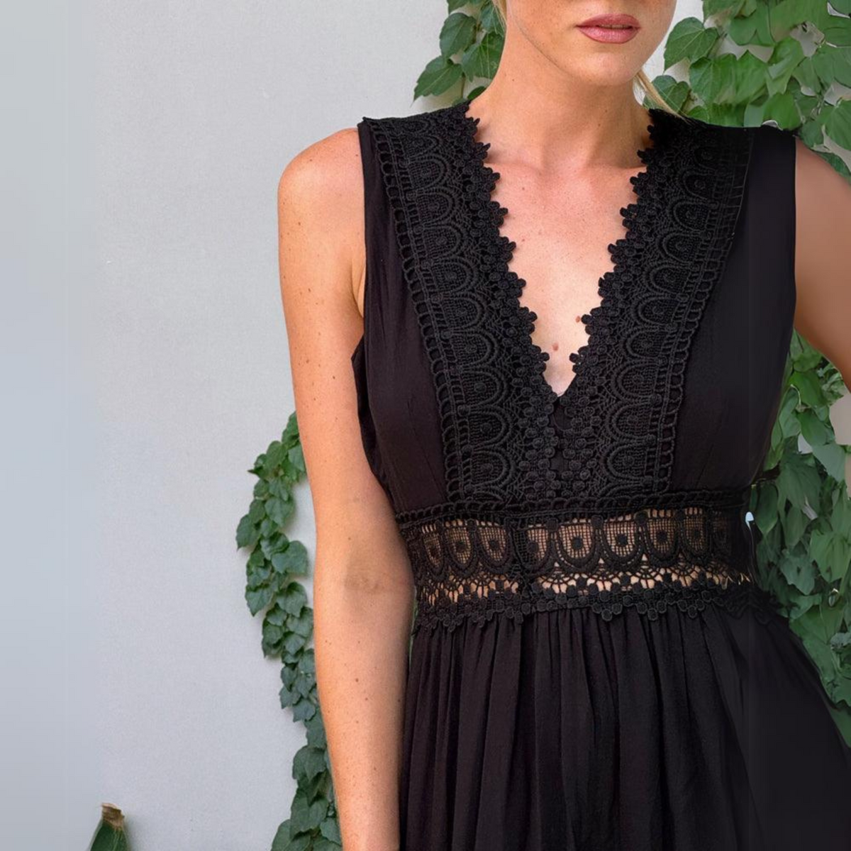 Sadie | Lace Camisole Dress with V Neckline