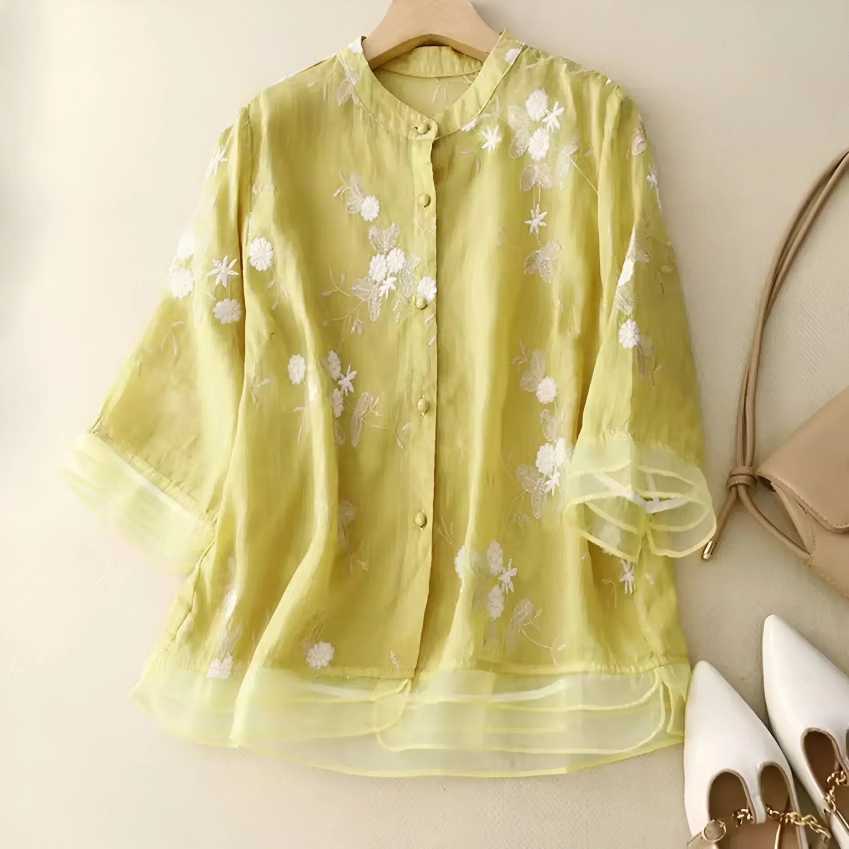 LUCILLE™ - BLOUSE FLORALE À BOUTONNER