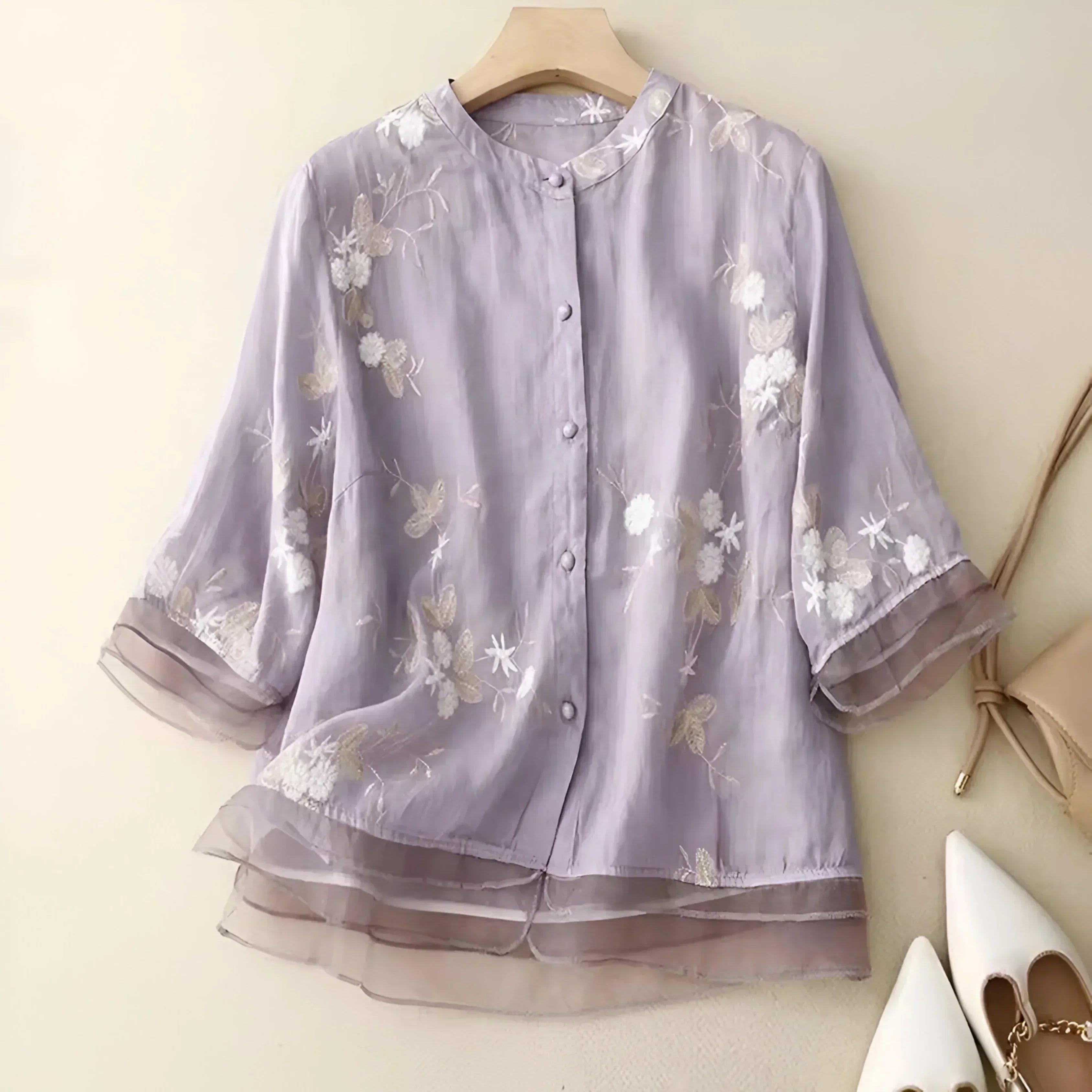 LUCILLE™ - BLOUSE FLORALE À BOUTONNER