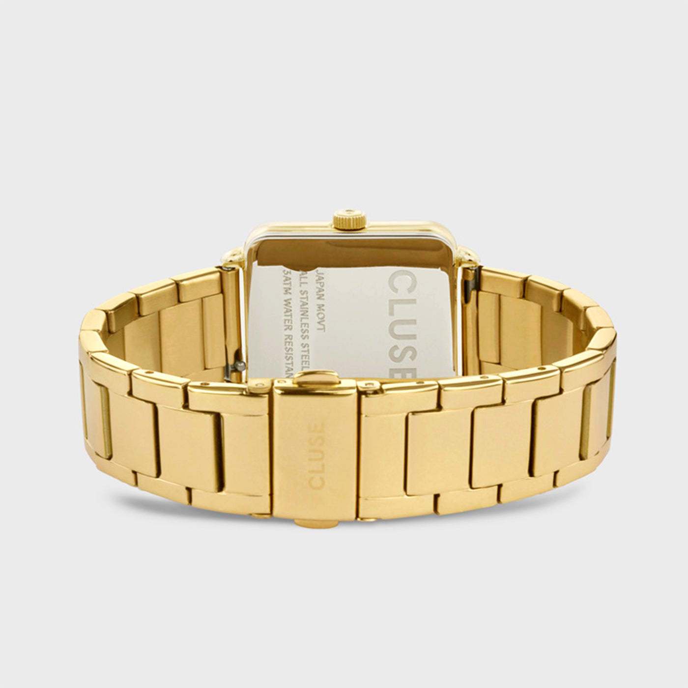 La montre Tétragone en acier, perle blanche, couleur or