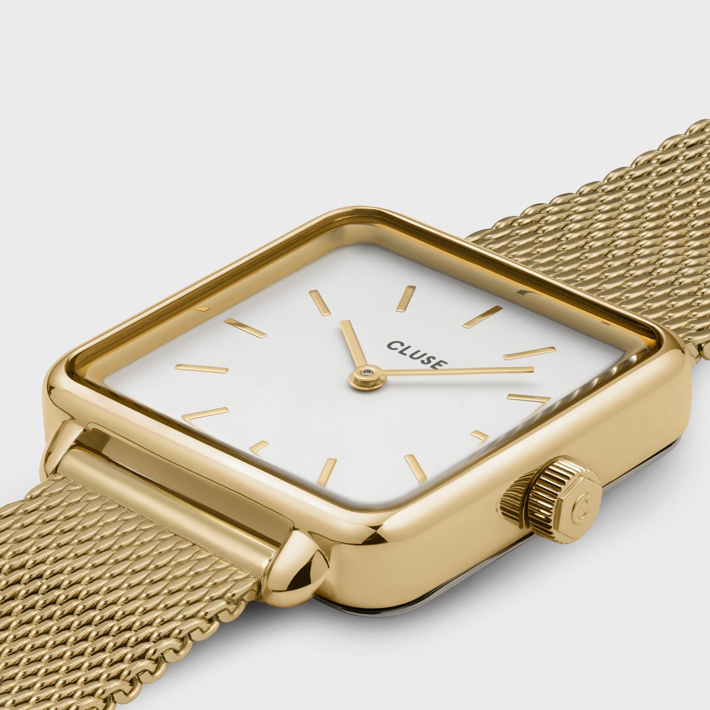 La montre Tétragone Mesh, Blanc, Couleur Or