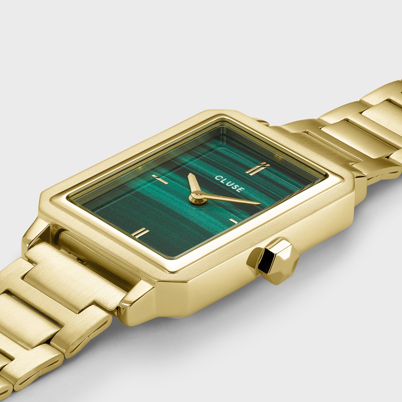 Montre Fluette Acier, Couleur Verte, Or