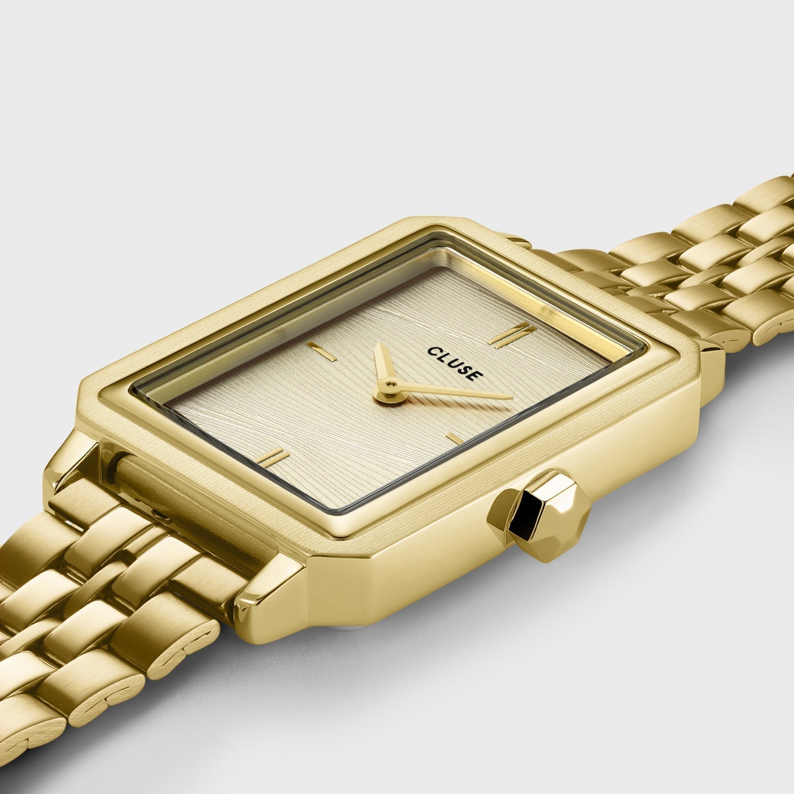 Montre Fluette Acier, Texture Sable Couleur Or Plein