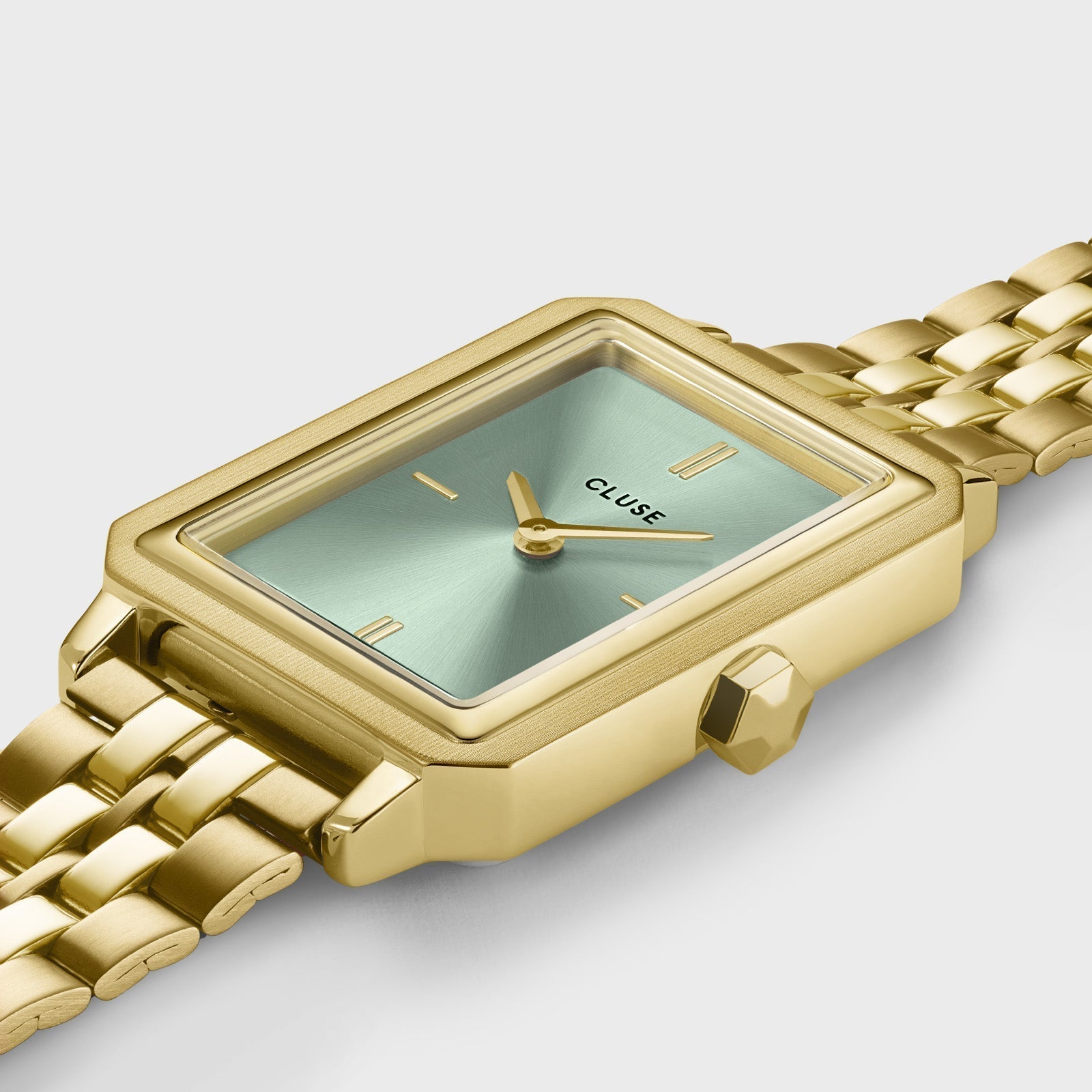 Montre Fluette Acier, Vert Sauge, Couleur Or