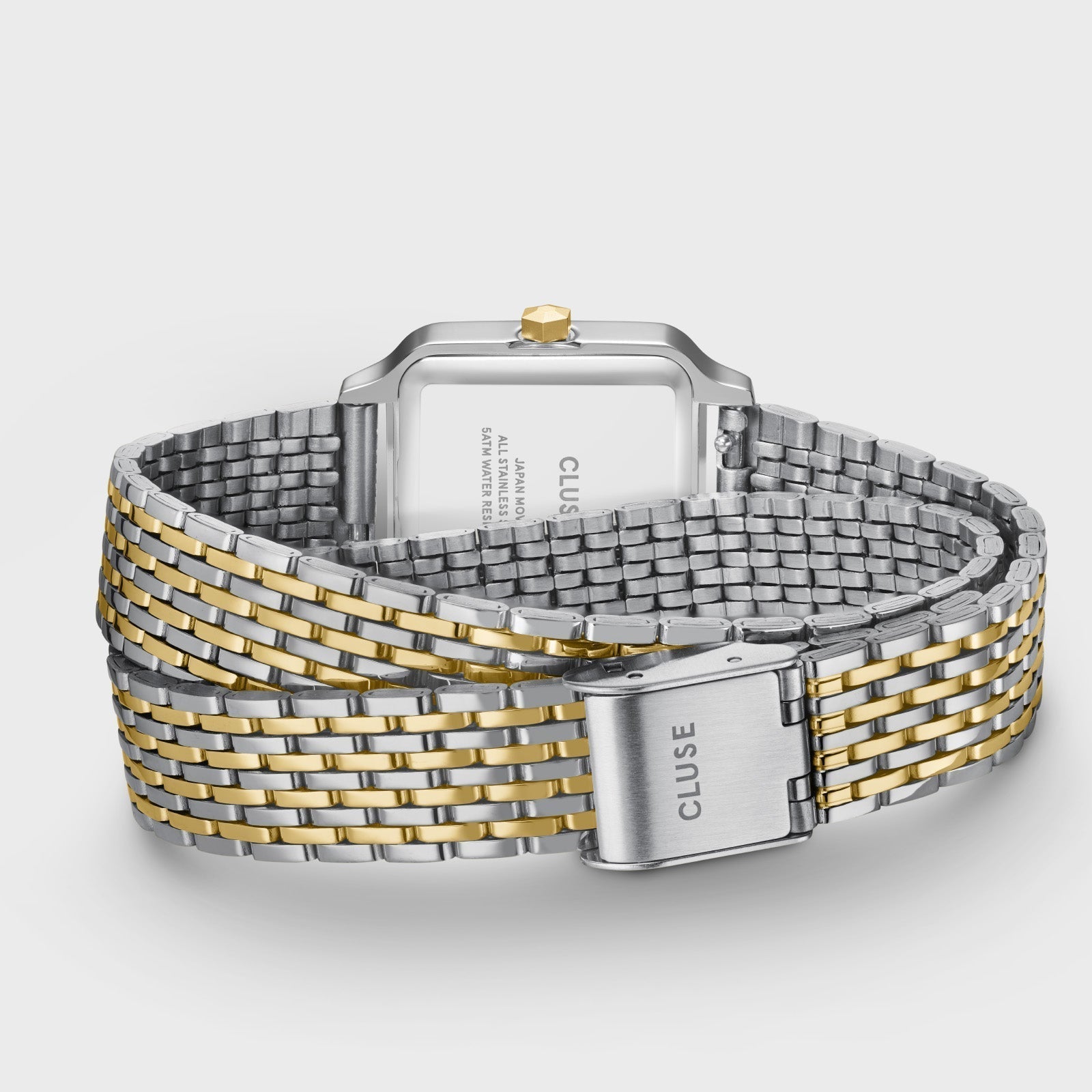 Gracieuse Petite Montre Double Acier, Blanc, Bicolore