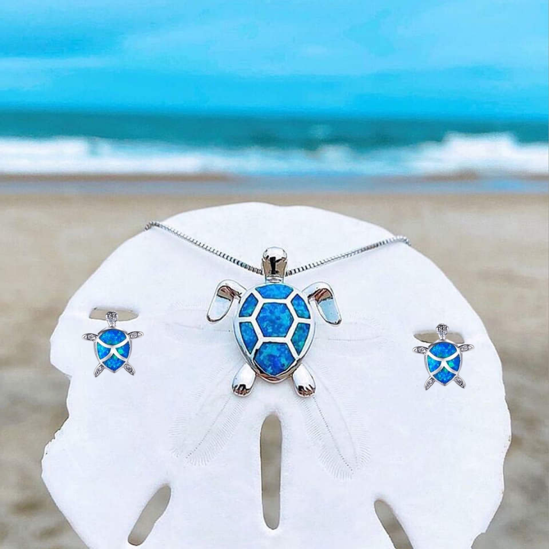 Ensemble de Bijoux Tortue de Mer Opale