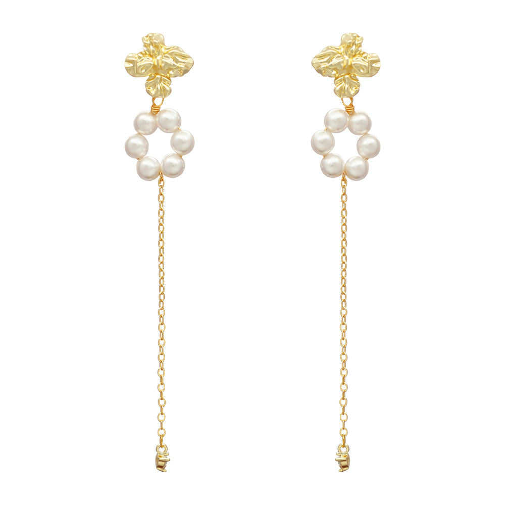 Crystal Pearl Flower Earrings