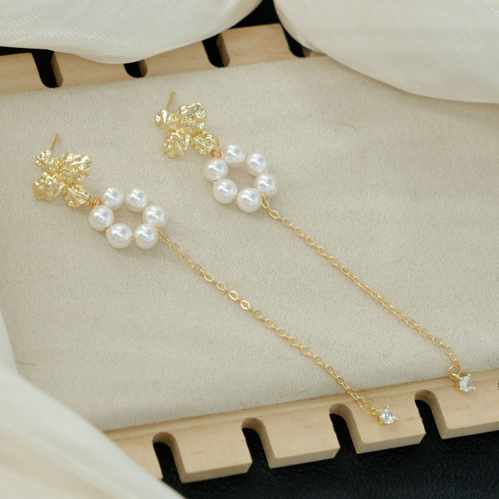 Crystal Pearl Flower Earrings