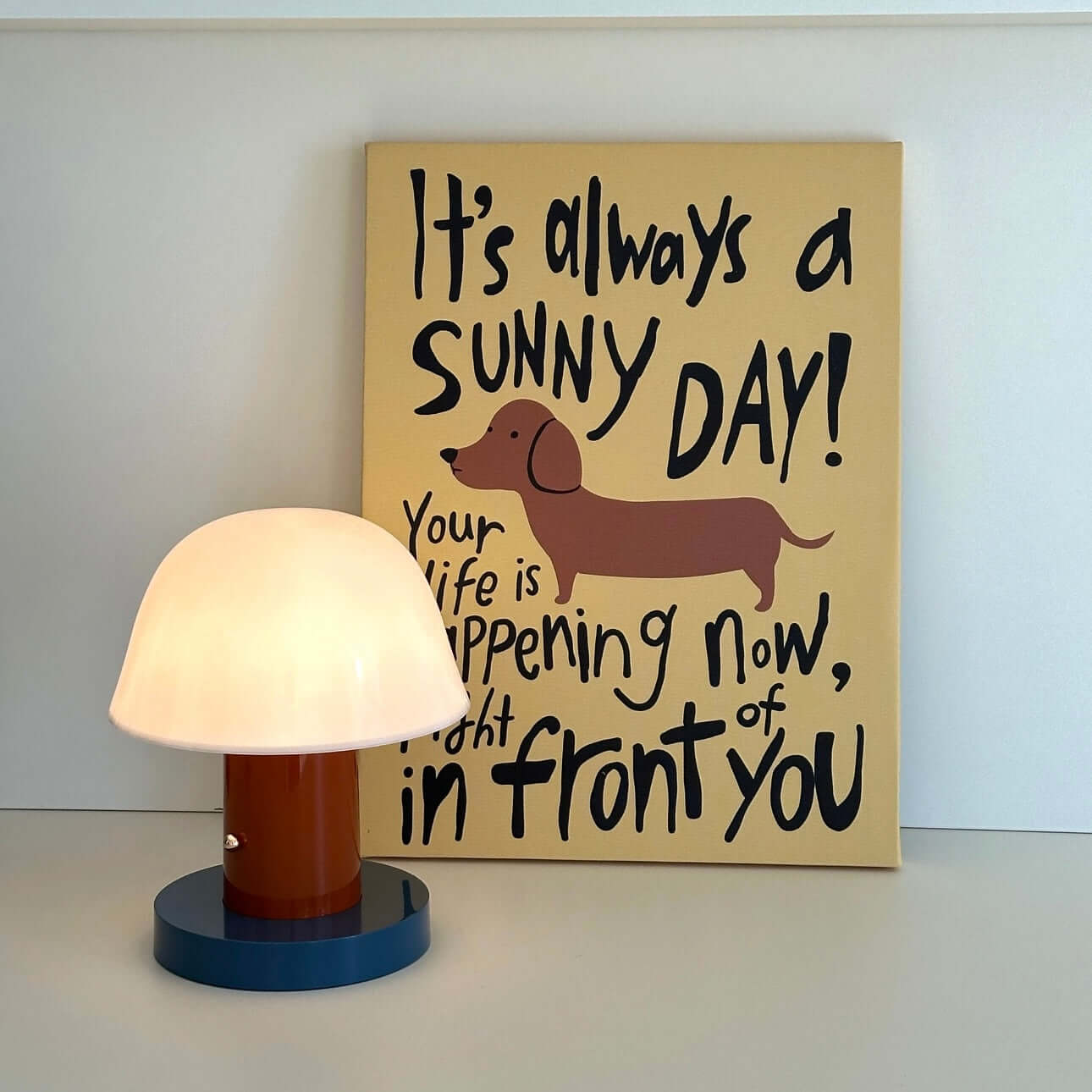 Lampe Champignon Sans Fil – Contrôle Tactile, 3 Modes de Couleur, Rechargeable