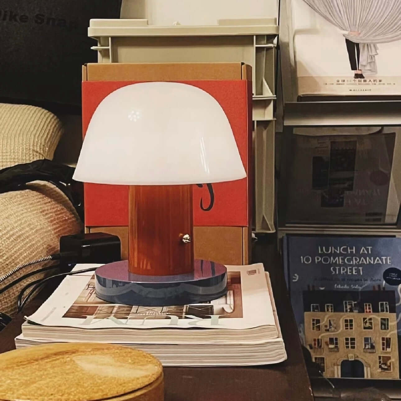 Lampe Champignon Sans Fil – Contrôle Tactile, 3 Modes de Couleur, Rechargeable