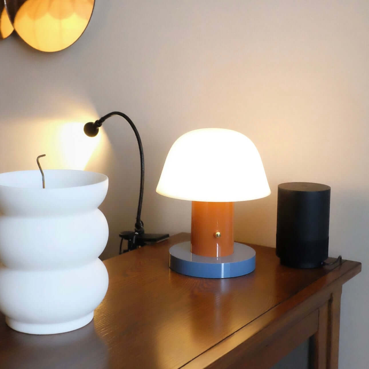 Lampe Champignon Sans Fil – Contrôle Tactile, 3 Modes de Couleur, Rechargeable
