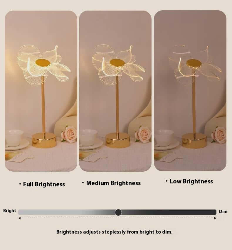 Lampe de Table Nordic Clover – LED Rechargeable avec Dimming Tactile
