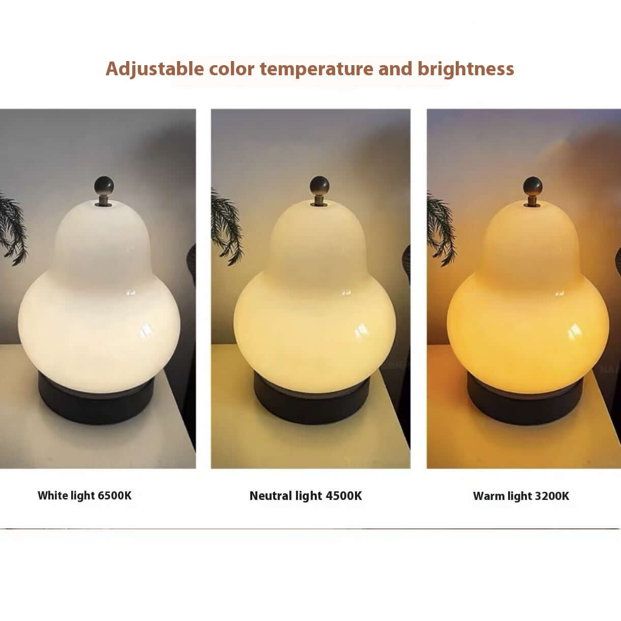 Lampe de Nuit Vintage Poire Française – Lampe de Chevet LED Rechargeable avec Abat-jour en Verre Crème