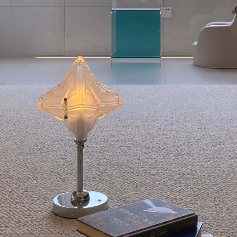 Lampe de Table Étoile Postmoderne Française – Lampe de Nuit Rechargeable à Contrôle Tactile LED en Verre pour Décoration Intérieure & Cadeaux