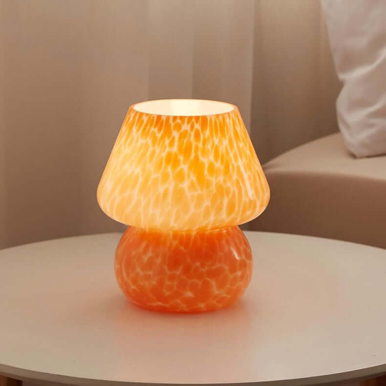 Lampe d'Ambiance Champignon – Applique de Nuit en Verre Crème Vintage
