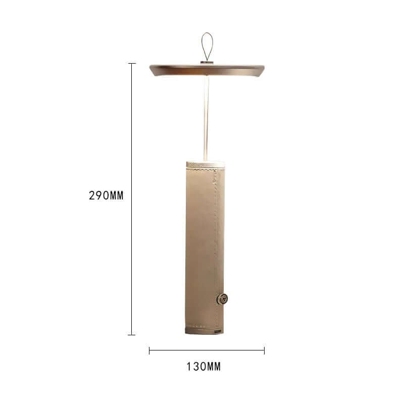 Lampe de Table Portable Rechargeable – Design Moderne en Aluminium & Cuir