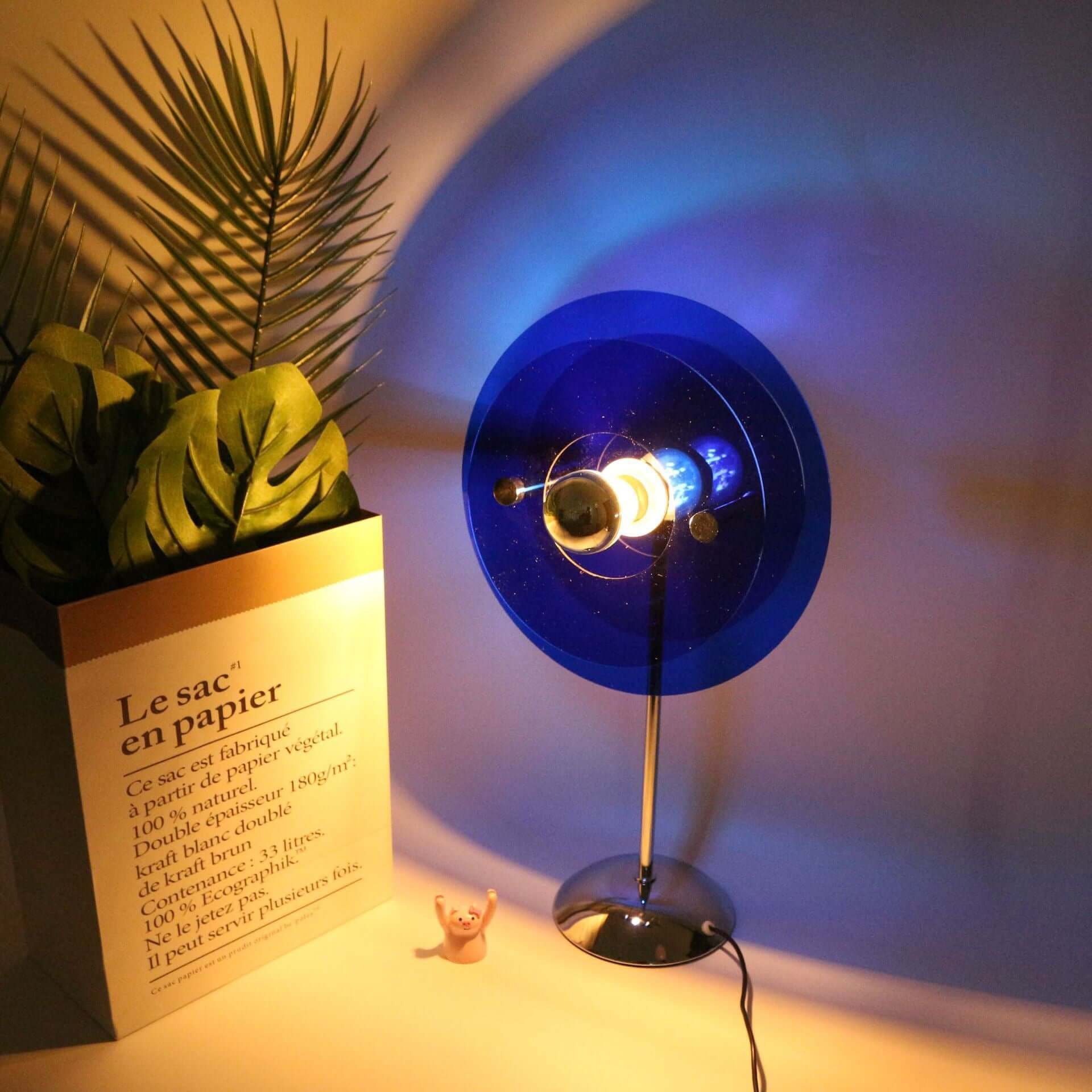 Lampe de Table Bauhaus – LED Acrylique Coloré, Alimentation USB