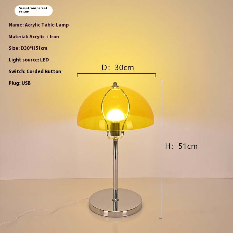 Lampe de Table Acrylique Bauhaus | Luminosité Ajustable & Lumière Douce