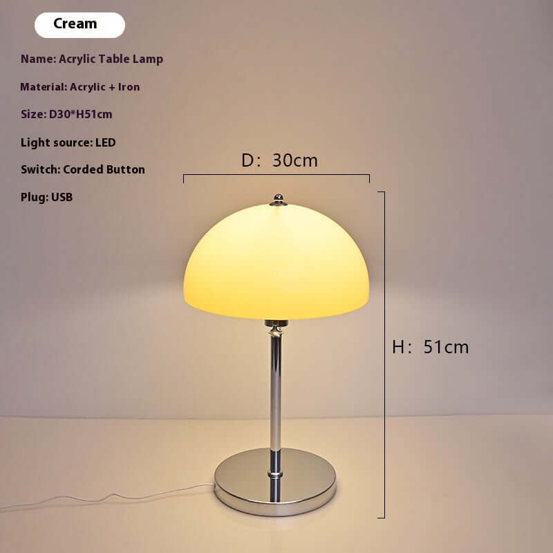 Lampe de Table Acrylique Bauhaus | Luminosité Ajustable & Lumière Douce
