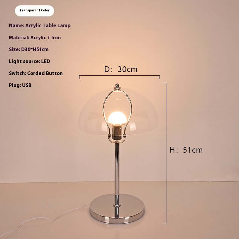 Lampe de Table Acrylique Bauhaus | Luminosité Ajustable & Lumière Douce
