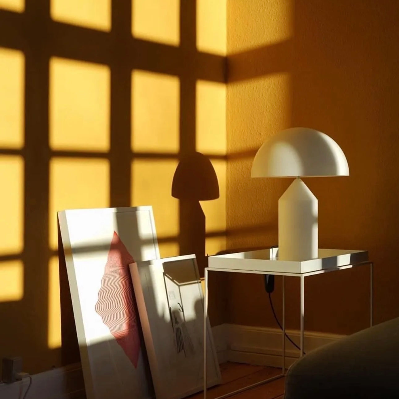 Lampe de Table Champignon Nordique – Lampe de Chevet en Métal Design