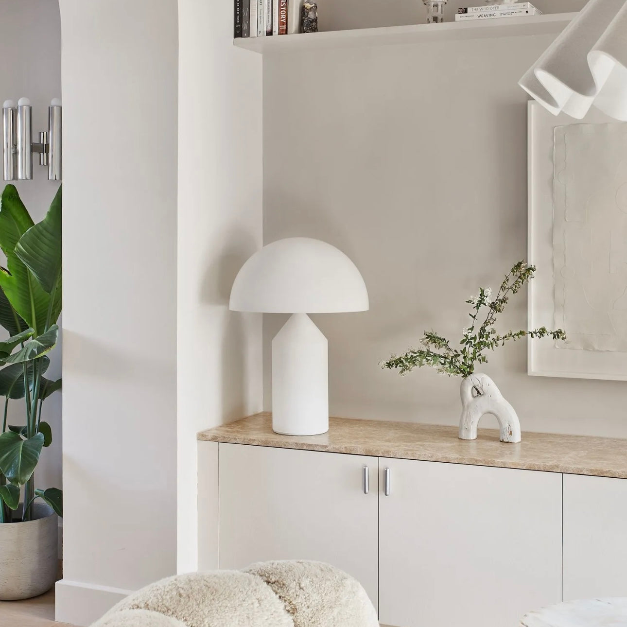 Lampe de Table Champignon Nordique – Lampe de Chevet en Métal Design