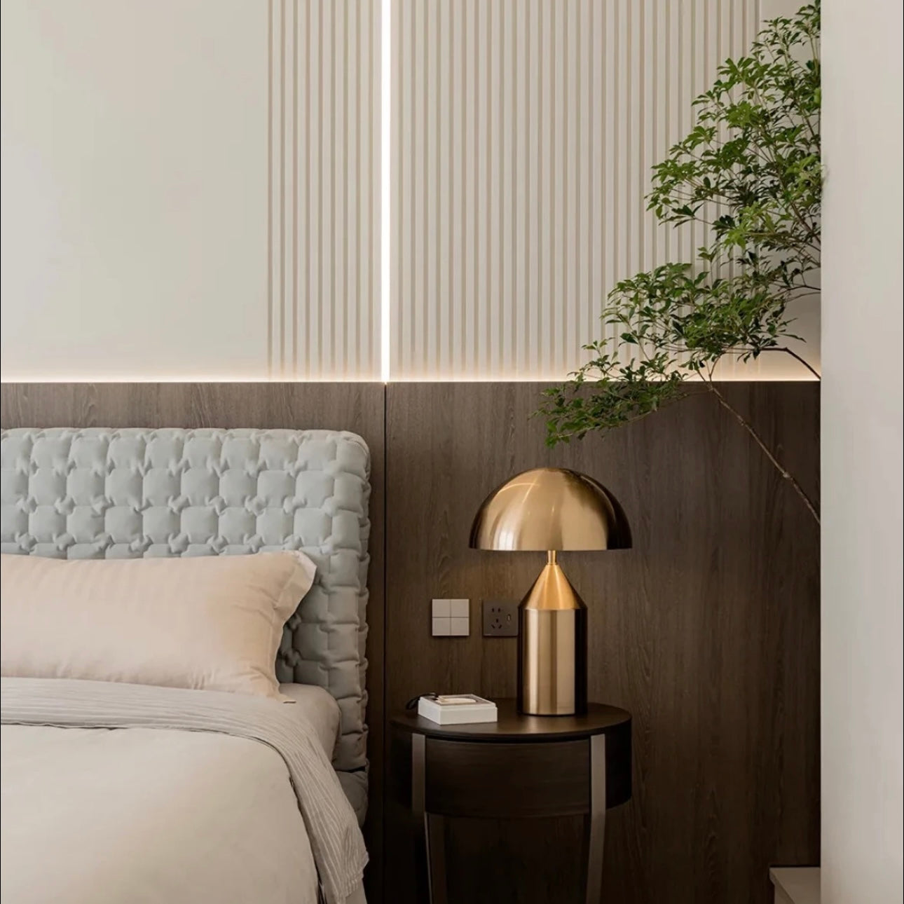 Lampe de Table Champignon Nordique – Lampe de Chevet en Métal Design