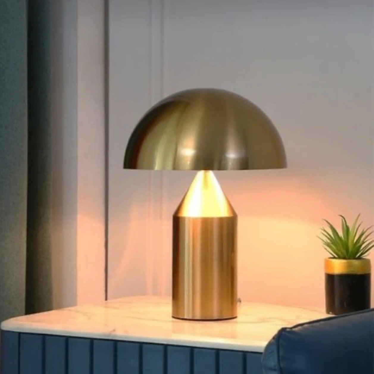 Lampe de Table Champignon Nordique – Lampe de Chevet en Métal Design