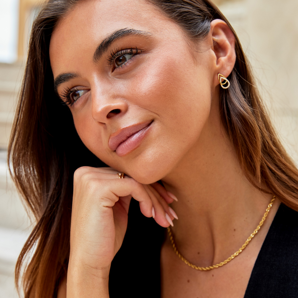 Boucles d'oreilles Lin en forme de goutte