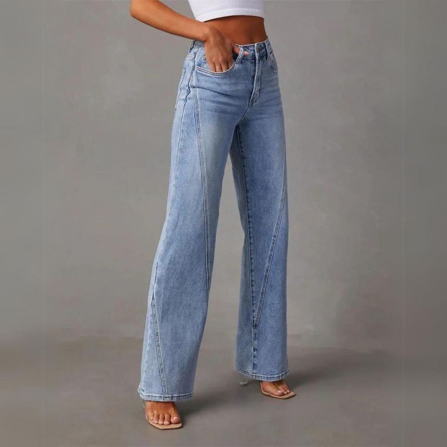 Vikki | Jean large taille haute élégant