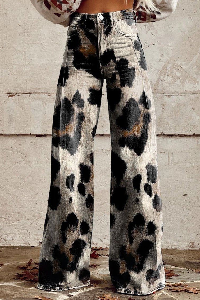 Leonora | Pantalon vintage boho avec imprimé léopard