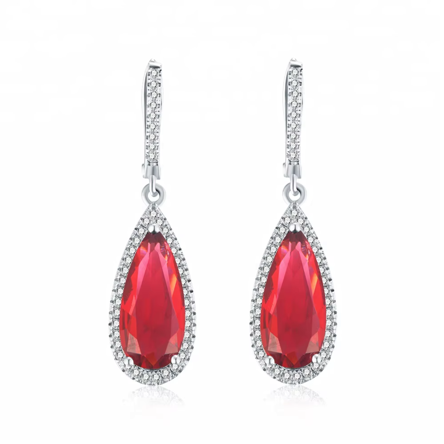 Red Rhinestone Zirconia Jewelry Set