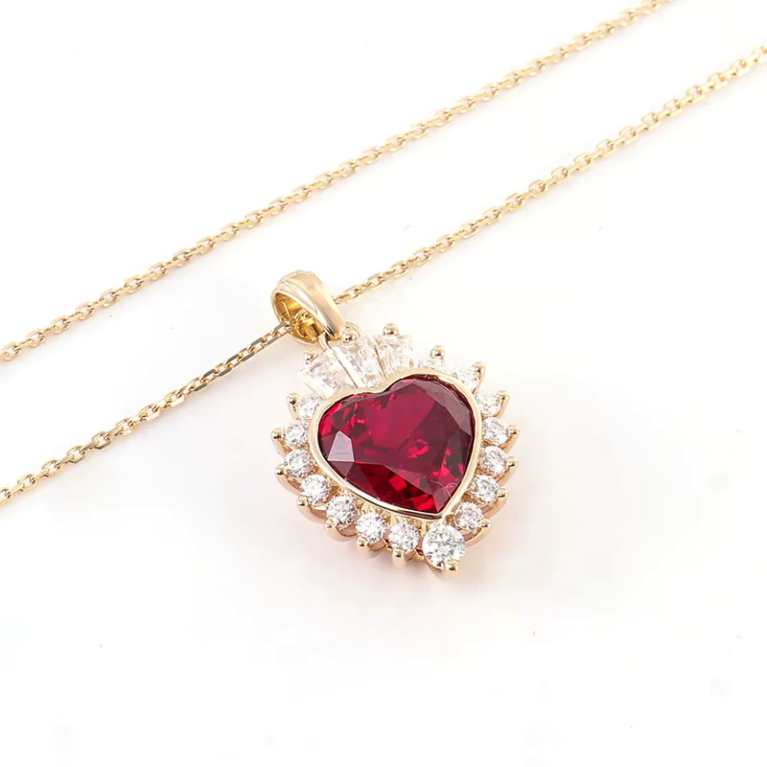 Ruby & Moissanite Gemstone Necklace