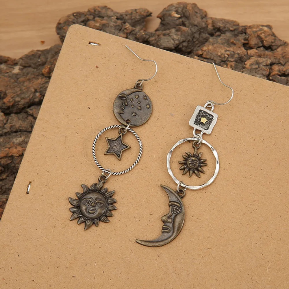 Boucles d'oreilles Vintage Soleil Lune
