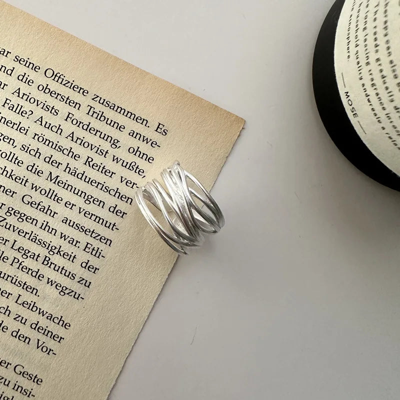Bague Multi-Fil Argent Ajustable