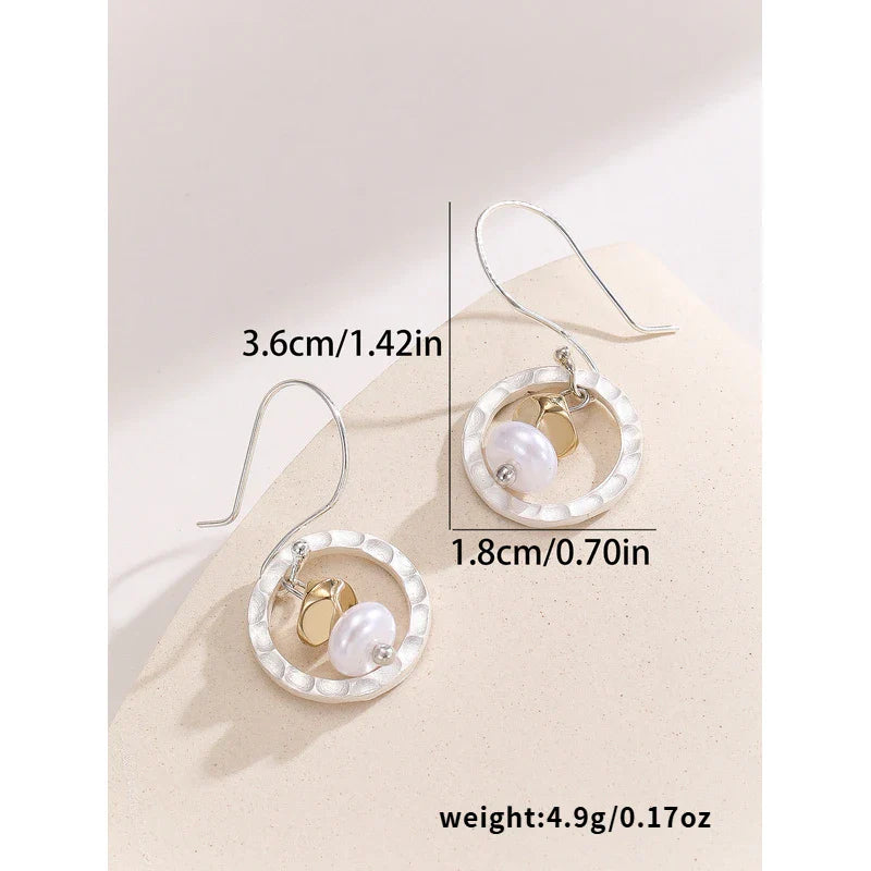 Boucles d'oreilles pendantes circulaires rétro